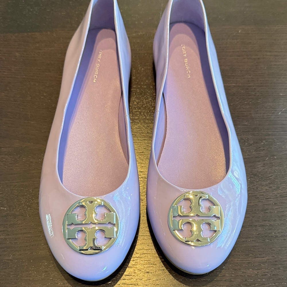 Tory Burch Lavender Flats with Silver Emblem